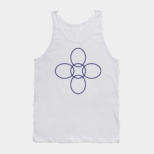 Flower Circle (Blue Petals on White) Tank Top